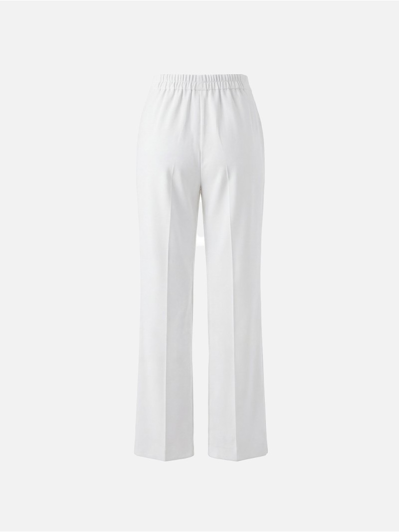 Fluid trousers in plain fabric
