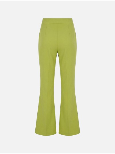 Flared trousers in plain fabric