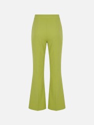 Flared trousers in plain fabric
