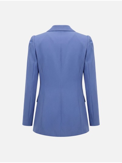 Blazer with shoulder pads and button detail