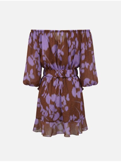 Printed jumpsuit with boat neckline