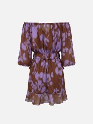 Printed jumpsuit with boat neckline