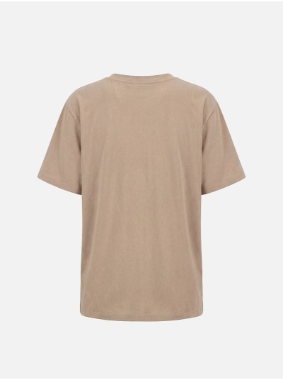 Cotton T-shirt with V-neck and SCRIPTA logo