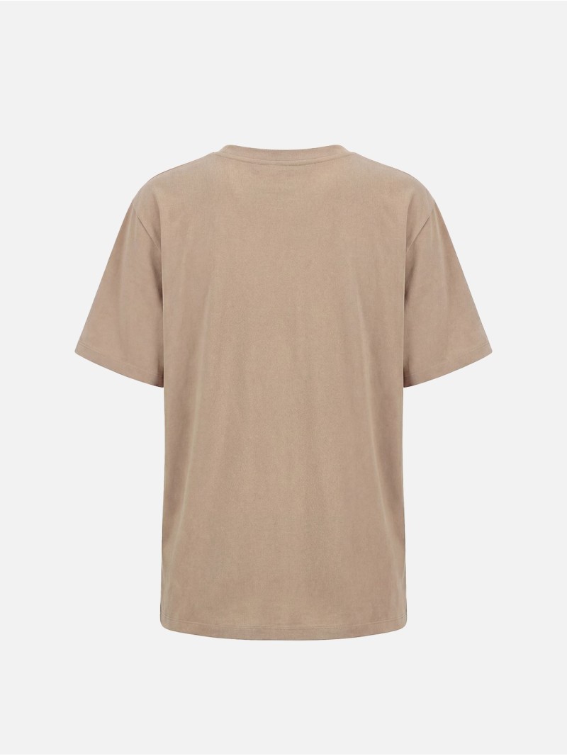 Cotton T-shirt with V-neck and SCRIPTA logo