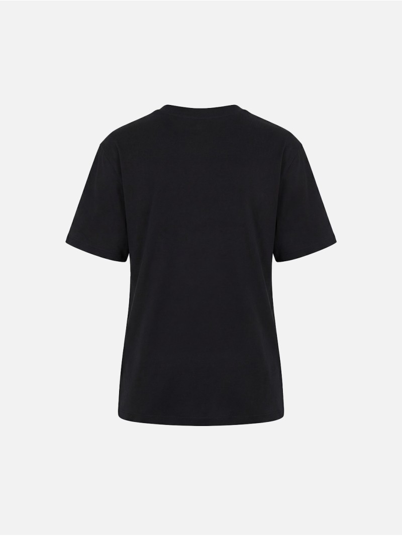 Cotton T-shirt with V-neck and SCRIPTA logo