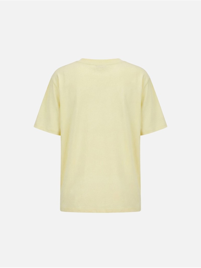 T-shirt em algodão com decote V e logo SCRIPTA