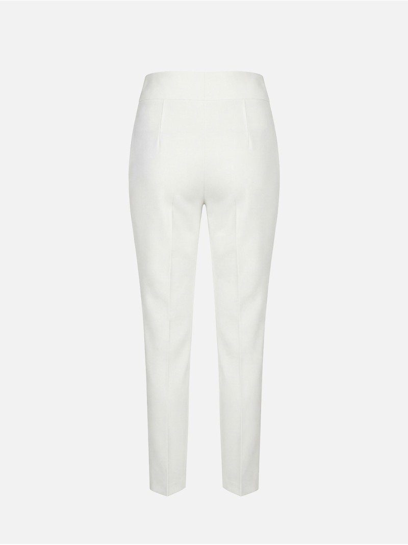 High-waisted classic trousers with front crease