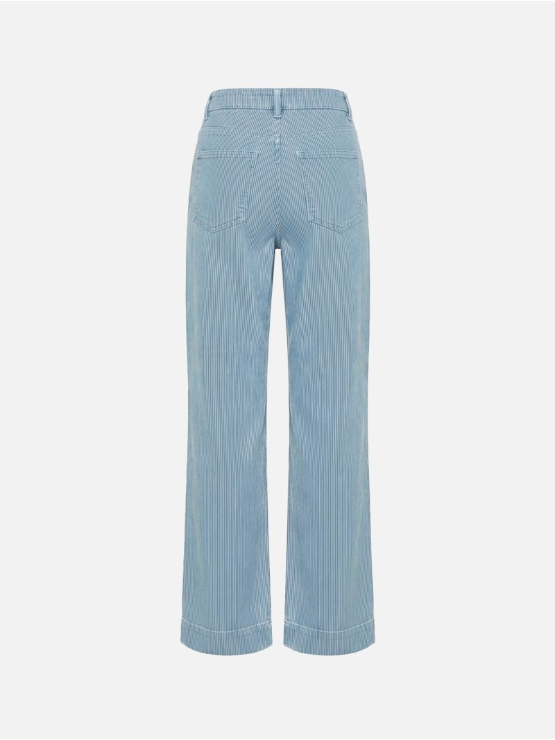 Calça jeans wide leg com risca