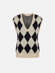 Camisola de malha com losangos