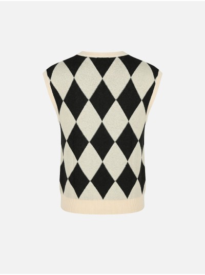 Camisola de malha com losangos