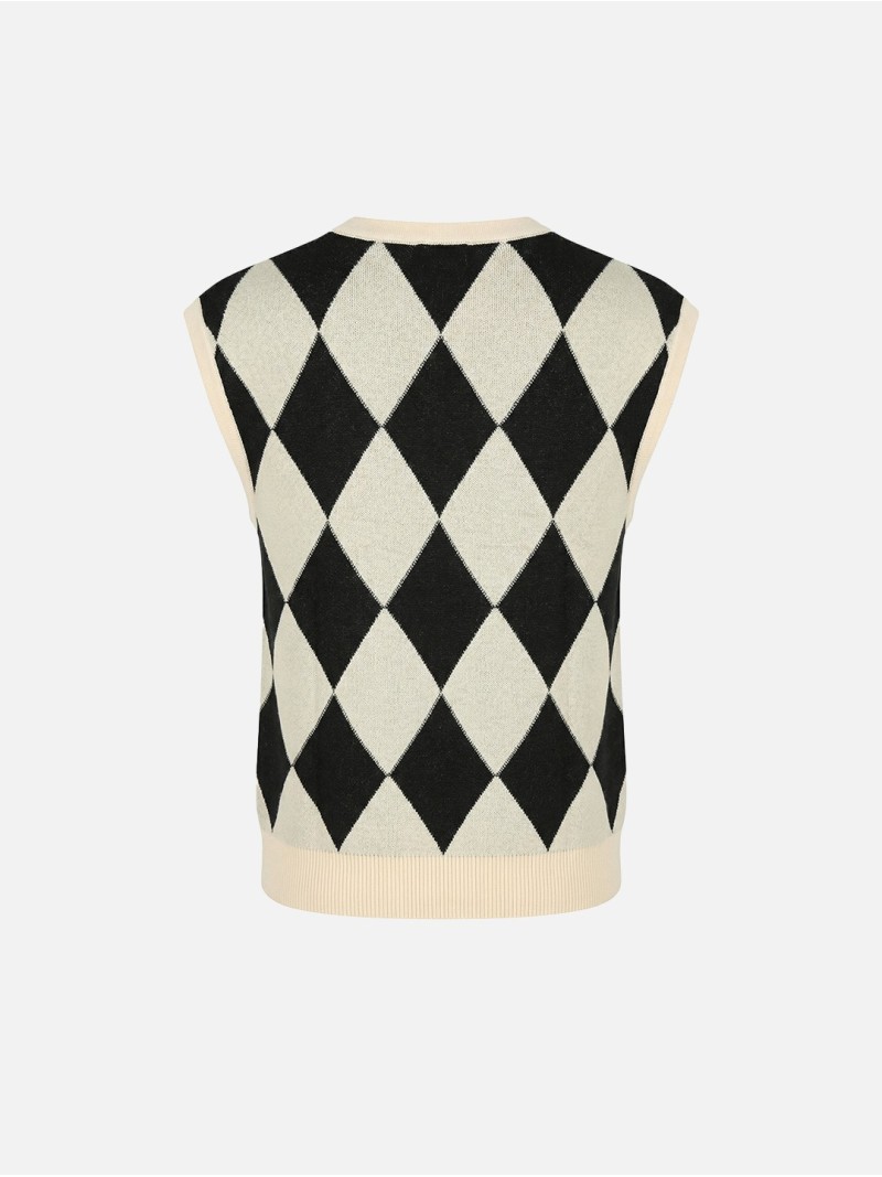Camisola de malha com losangos
