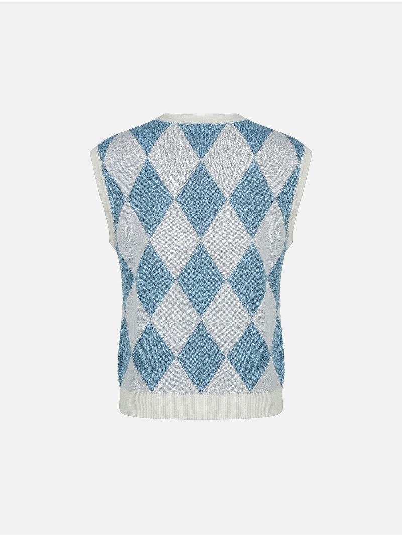 Camisola de malha com losangos