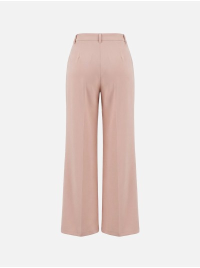 Calça clássica lisa com acessório metalizado