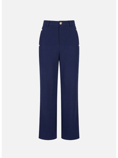 Plain straight-cut trousers