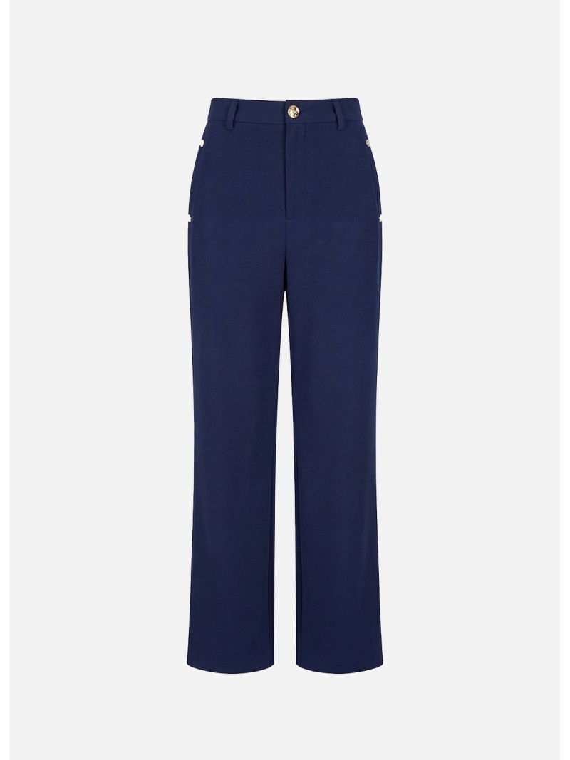 Calça lisa de corte reto