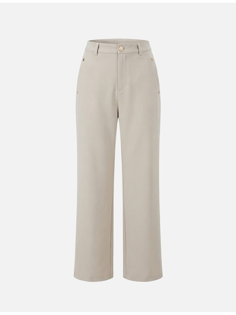 Plain straight-cut trousers