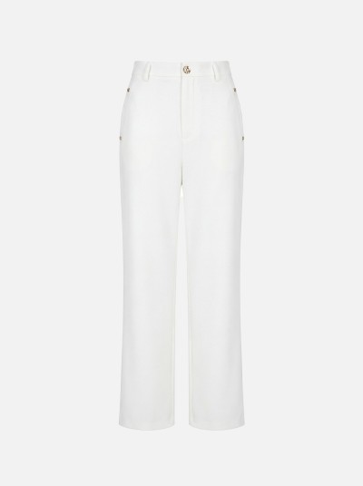 Plain straight-cut trousers