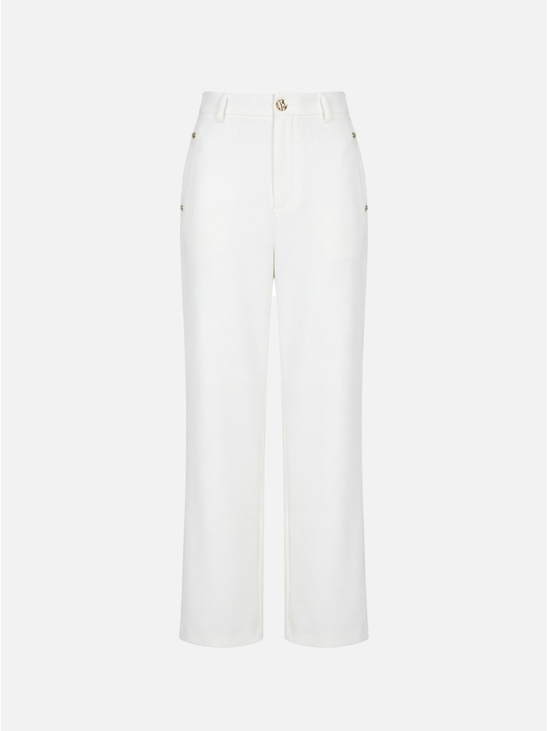 Plain straight-cut trousers