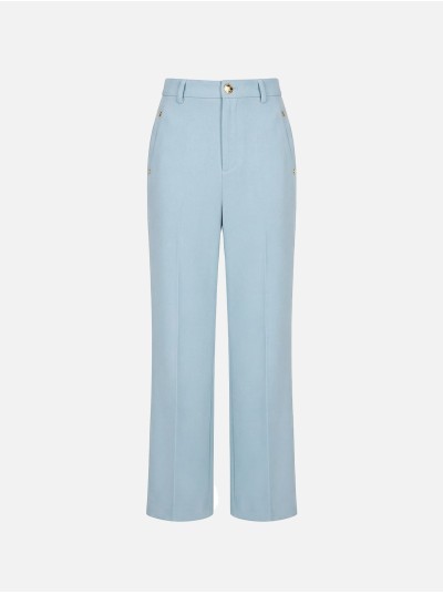 Calça lisa de corte reto
