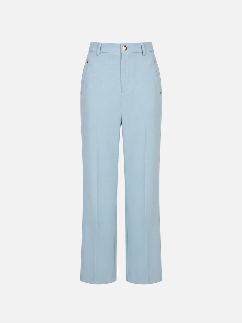 Calça lisa de corte reto