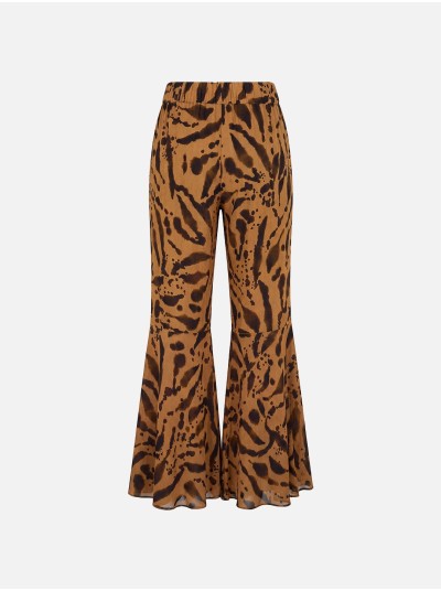 Calça boca de sino com padrão