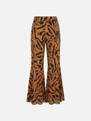 Calça boca de sino com padrão