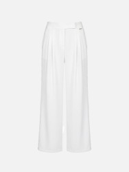 Flowing trousers with pleats and bead detail