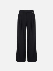 Flowing trousers with pleats and bead detail