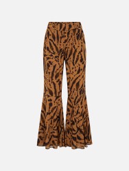 Calça boca de sino com padrão
