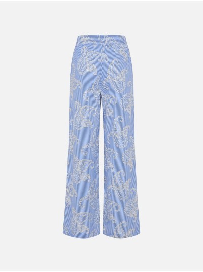 Calça com elástico e pormenor bordado