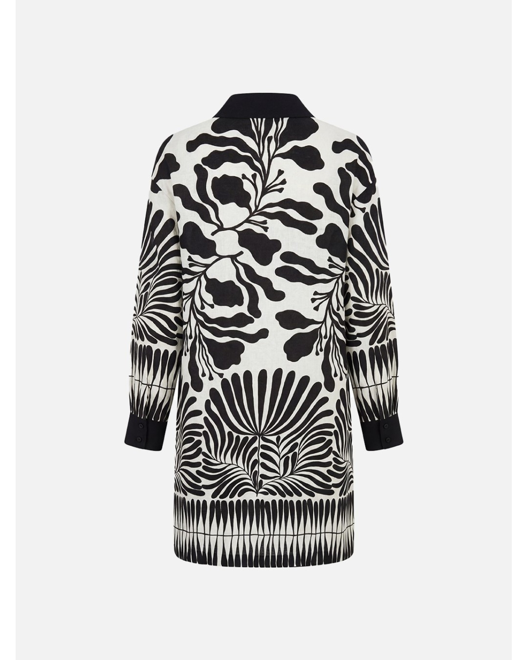 Vestido curto estampado com gola em V