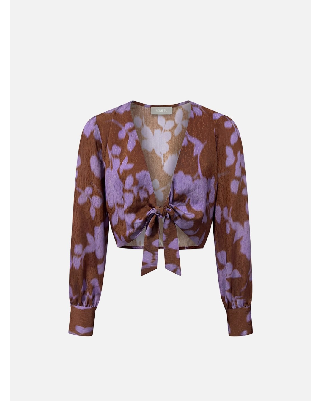 Printed blouse with knot