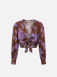 Blusa estampada com nó
