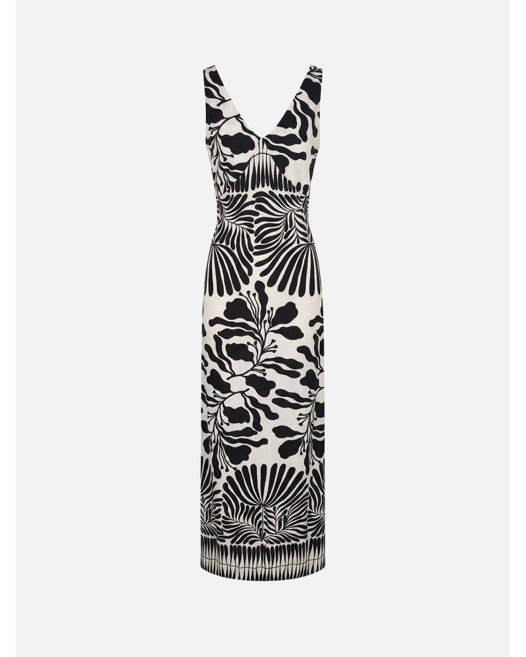 Vestido comprido estampado com costa cruzada