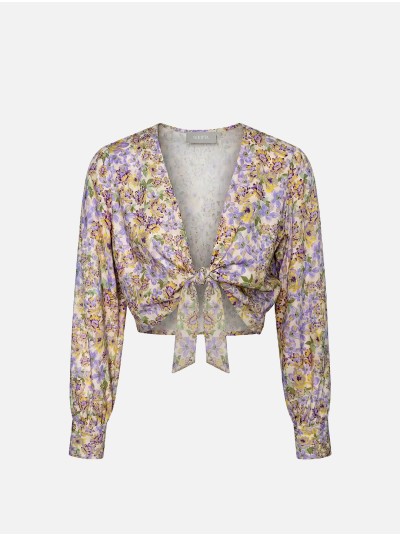 Blusa estampada com nó