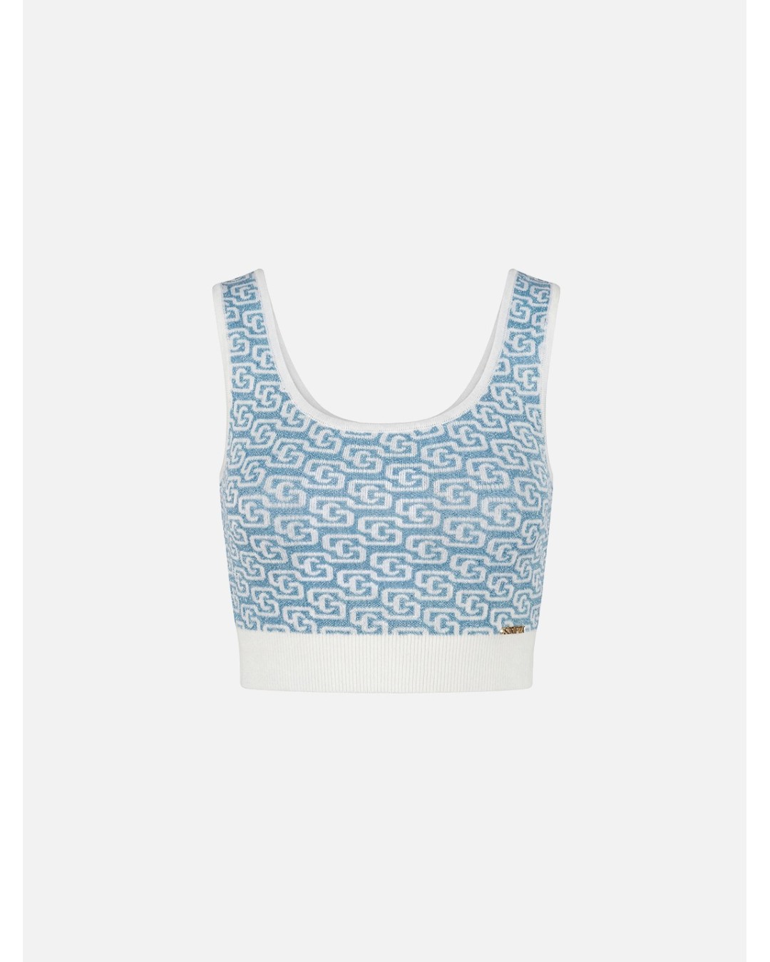 Cropped knitted top with pattern