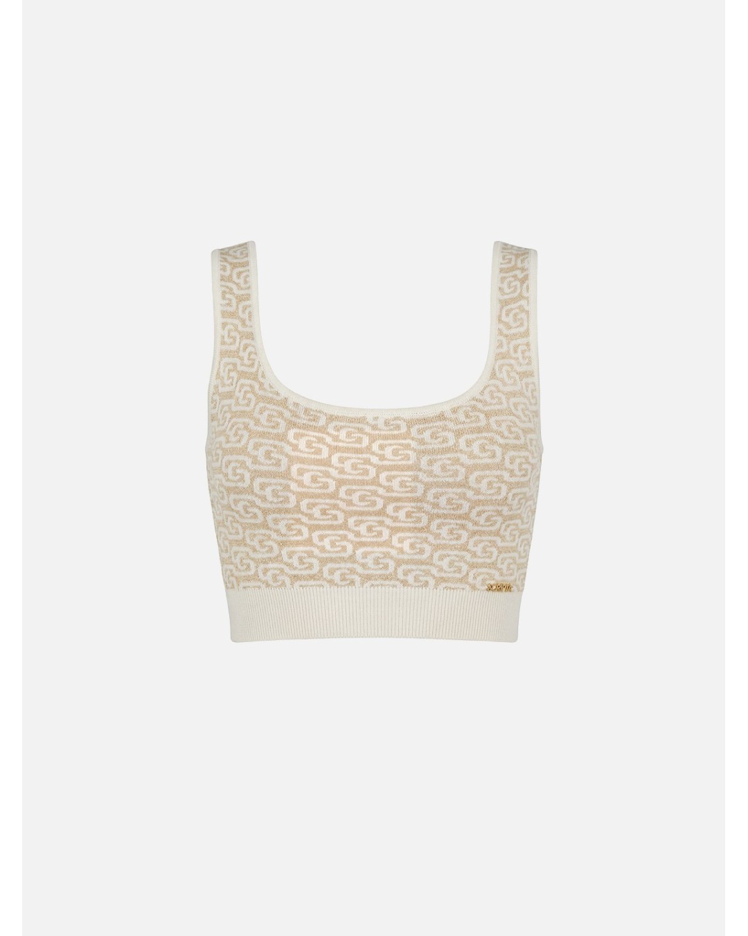 Cropped knitted top with pattern