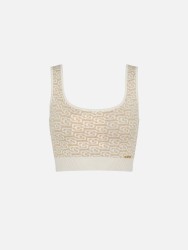 Cropped knitted top with pattern