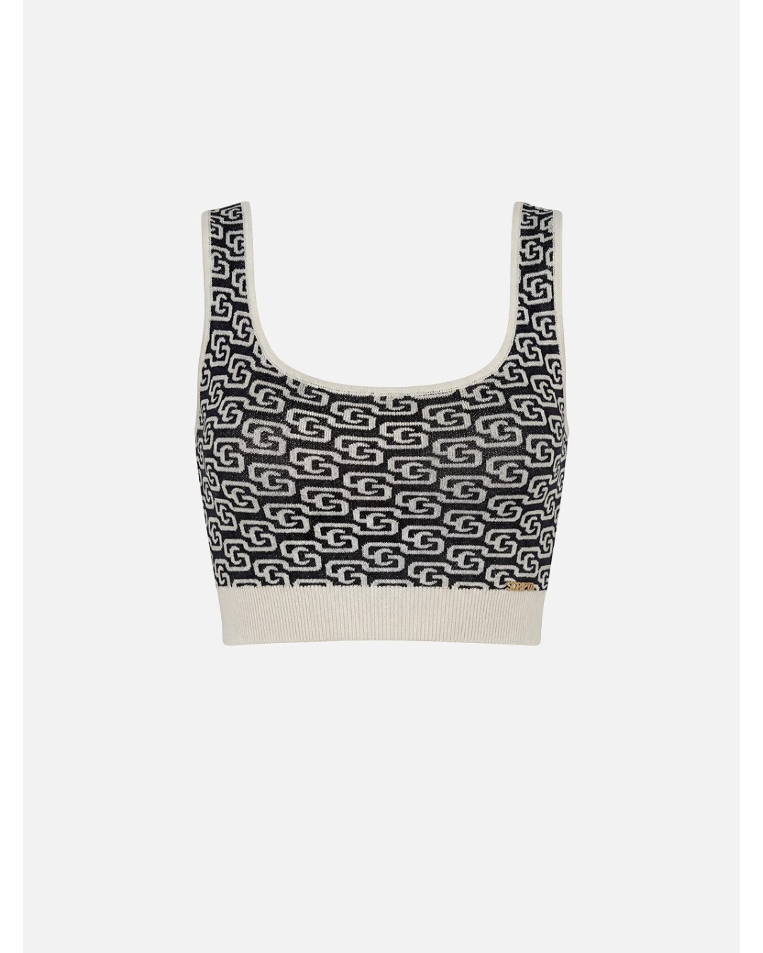 Cropped knitted top with pattern
