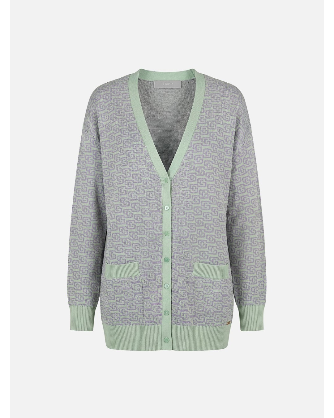 Knitted coat with pattern