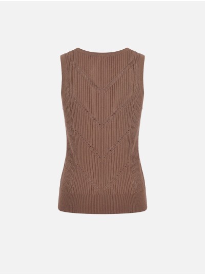 Top de malha perfurada