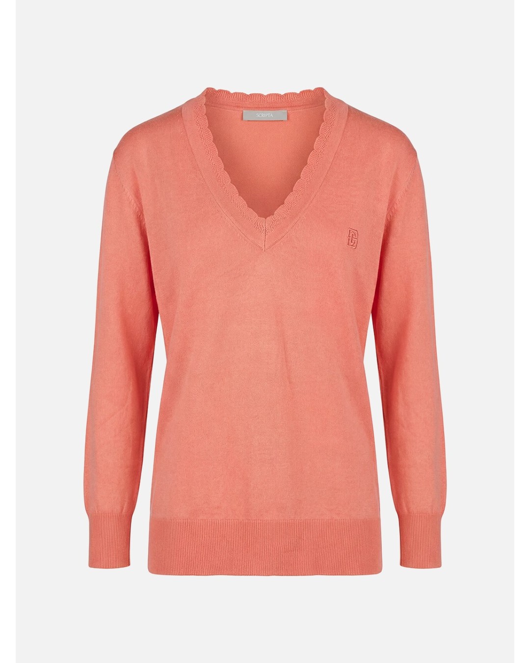 Knitted sweater with detailed neckline