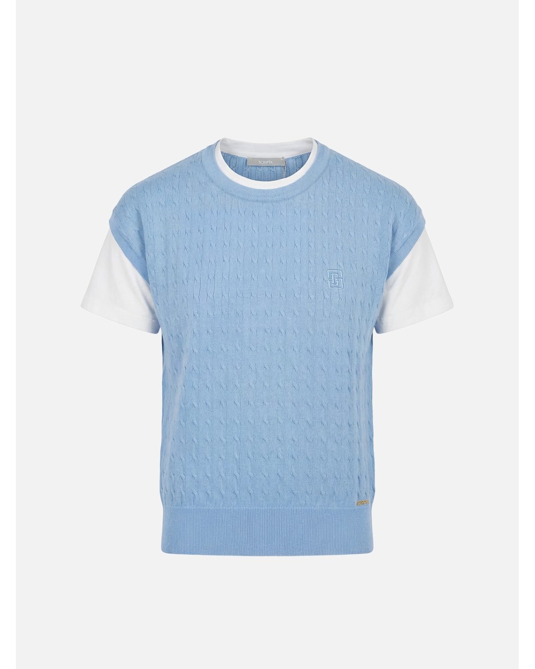 Knitted sweater with T-shirt effect