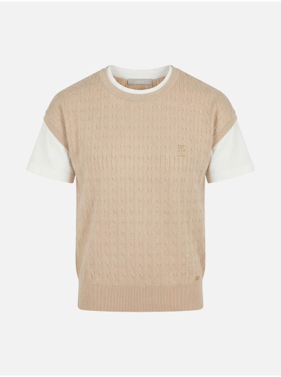 Knitted sweater with T-shirt effect