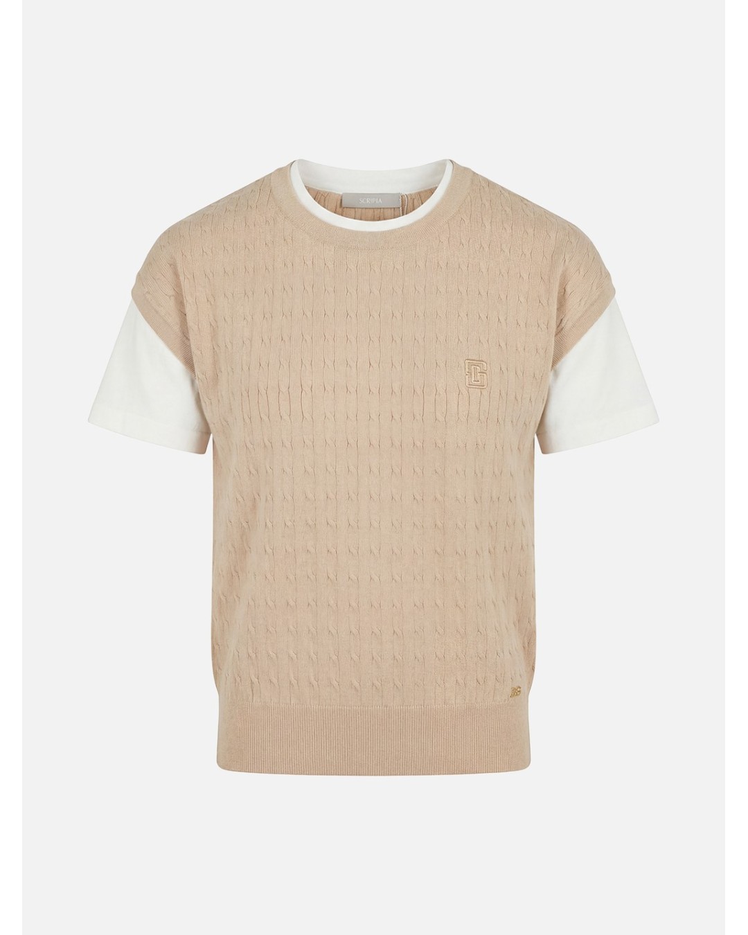 Camisola de malha com efeito de t-shirt