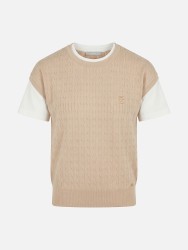 Knitted sweater with T-shirt effect