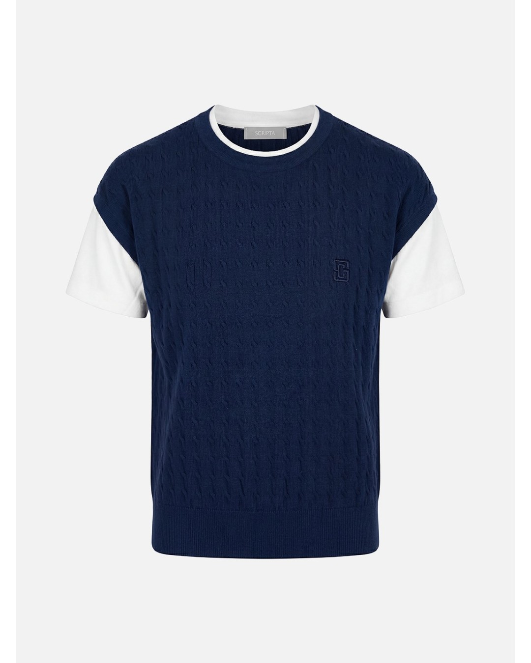 Knitted sweater with T-shirt effect