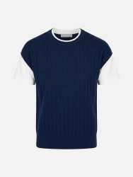 Camisola de malha com efeito de t-shirt