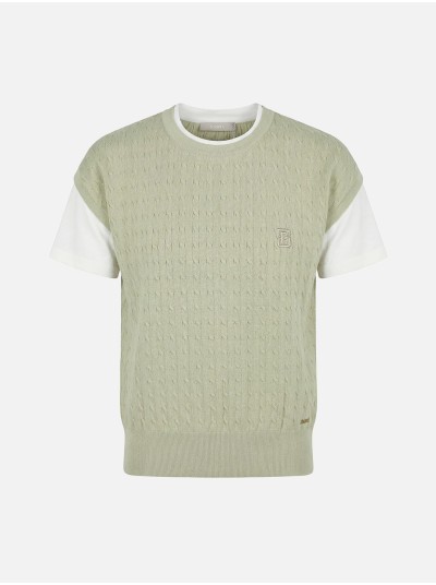 Knitted sweater with T-shirt effect