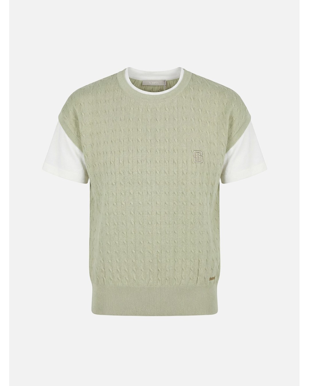 Knitted sweater with T-shirt effect